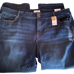 Lane Bryant Tighter Tummy Straight High Rise Jeans Dark Wash Flex Size 28